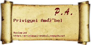 Privigyei Amábel névjegykártya